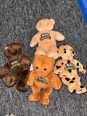 Teddy Grahams Plush Bear - Brown and Tan Assorted Colors set of 4